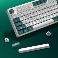 KBDiy PBT Green and White Keycaps Double Shot Set SA Profile for Mechanical Keyboards Keycap Custom ISO 142 Keys Caps for GMK67