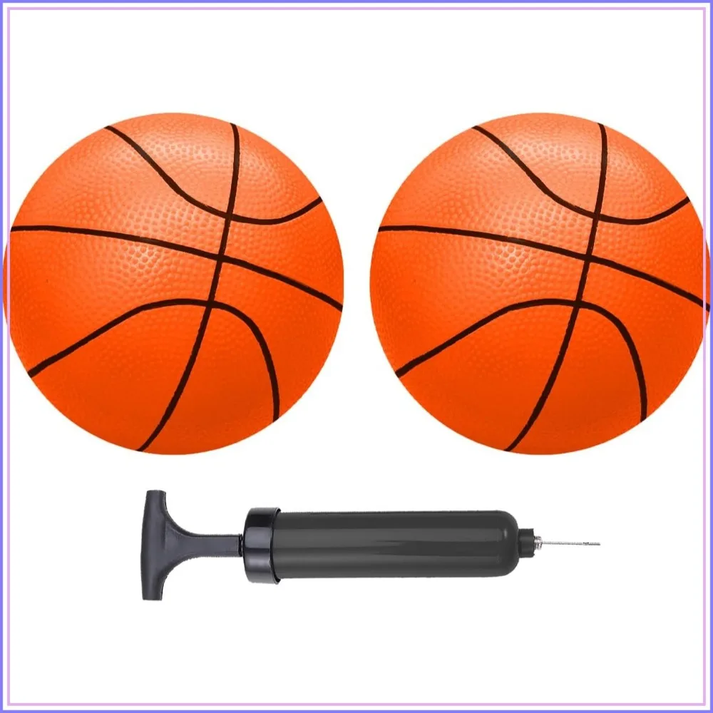 

Mini Basketballs 5" Set of 2 with Pump, Durable for Toddlers Kids, Indoor Outdoor Pool Fun