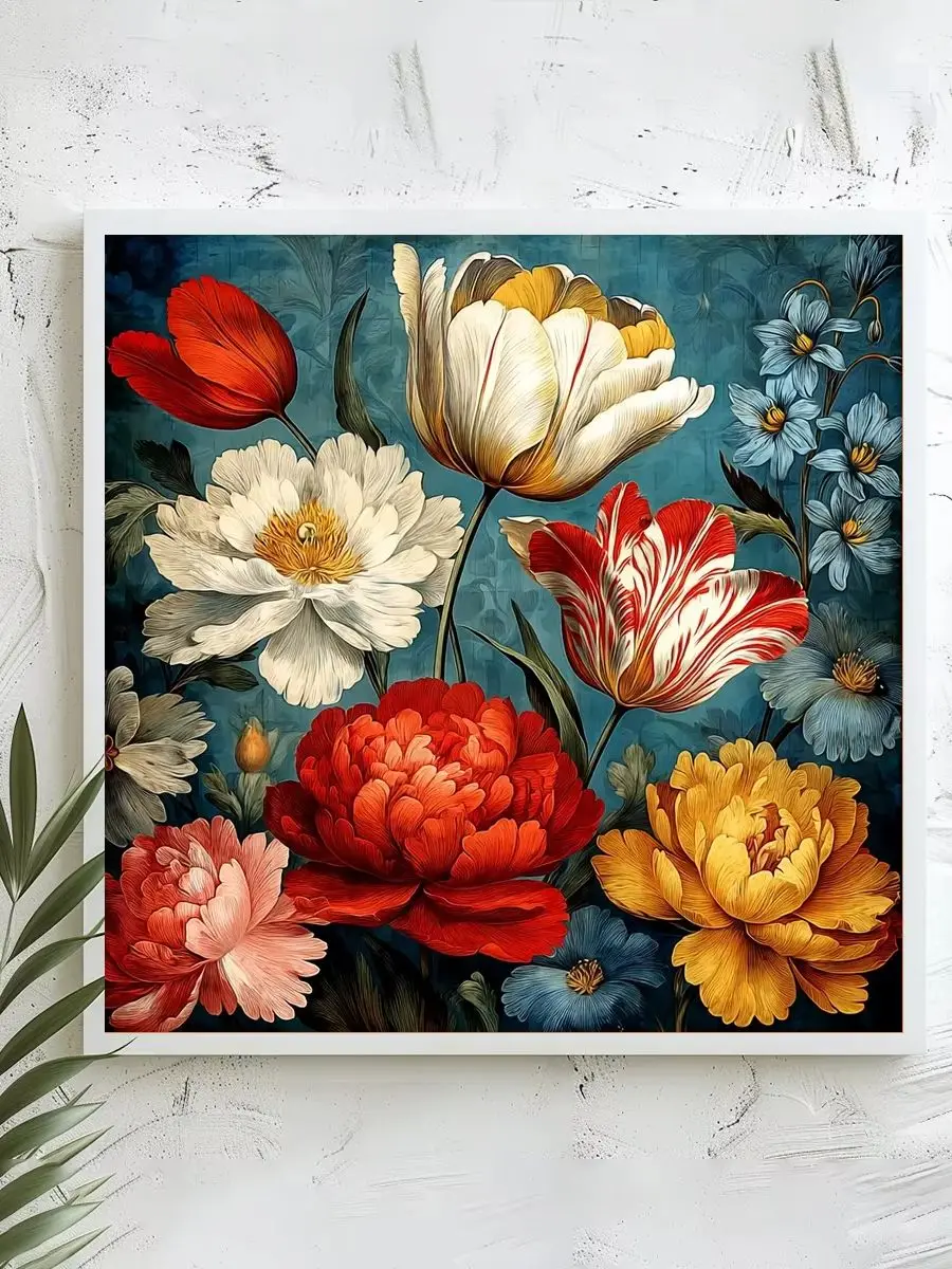 1 Stück 40x40 cm/15,74 Zoll, 11Ct/14Ct Kreuzstich-Set, DIY Valentinstagsgeschenk, Stickerei-Set für Festlichkeiten, Blumen – Detail 1