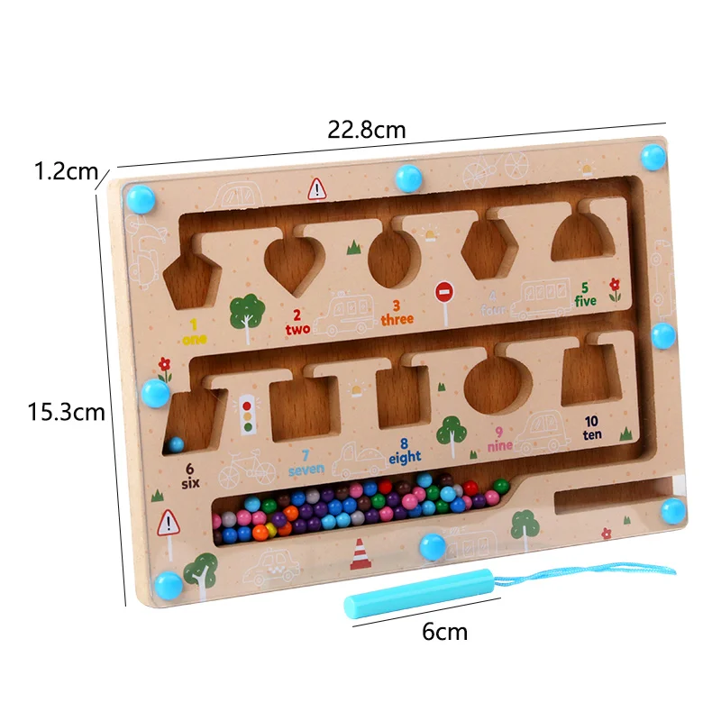 Montessori Magnetic Maze Sorting Board Kid Color Number gioco sensoriale di corrispondenza cognitiva Fine Motor Training Education Parish Toy