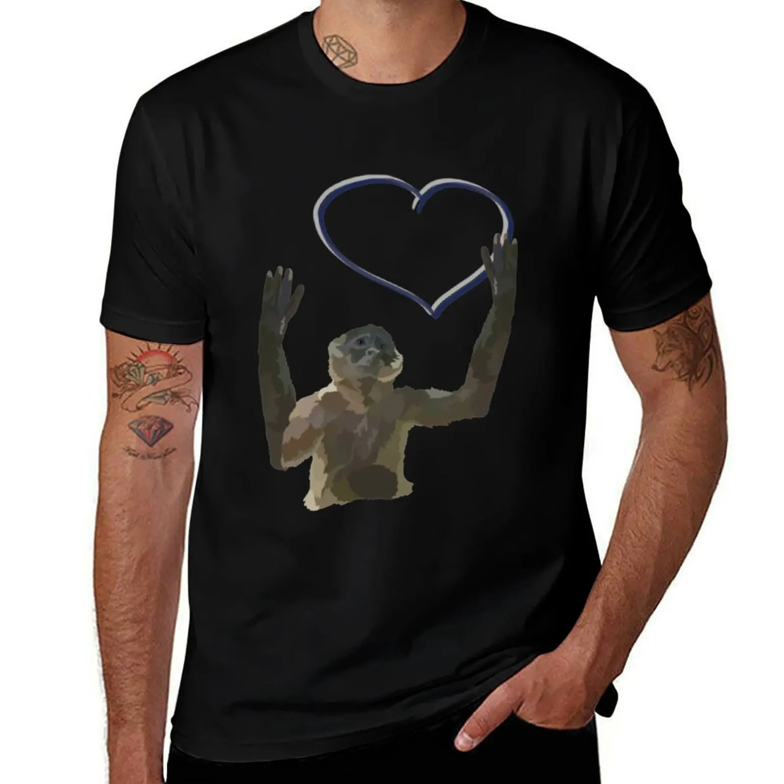 B is for Black handed spider monkey T-Shirt Big and Tall Basic Tee Shirt