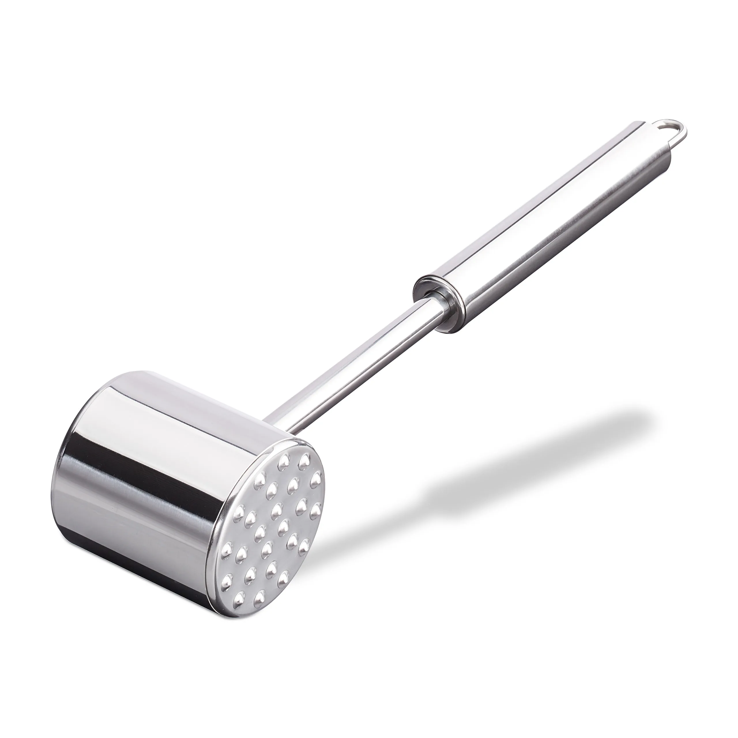 Martello per carne a doppia faccia in acciaio inossidabile, antiruggine, lavabile in lavastoviglie, 28 cm, utensile da cucina Relaxdays