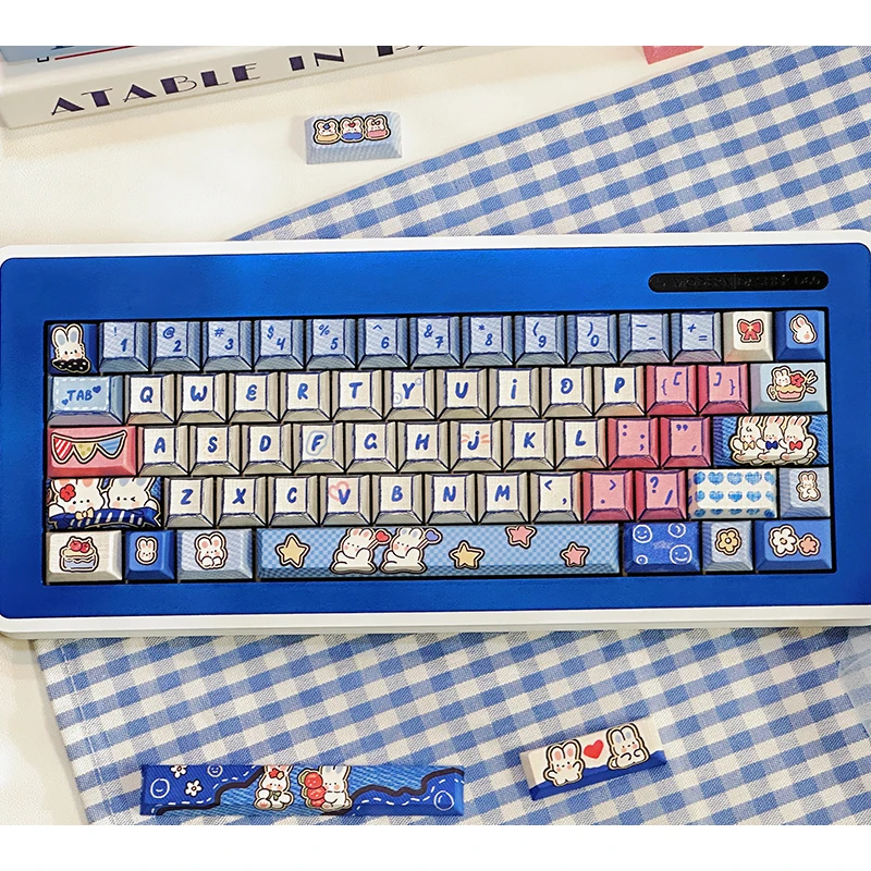 Cowboy Rabbit theme keycaps PBT full five-sided hot sublimation keycaps Dragon ride Hi75 Hi8 full set