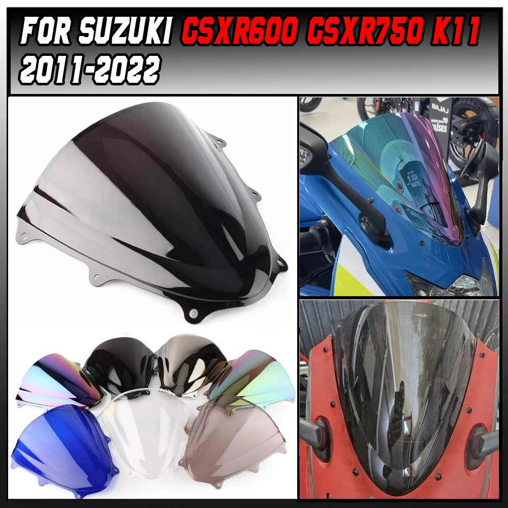 

Motorcycle Windshield Windscreen Wind Deflector Double Bubble For Suzuki GSXR 600 750 GSXR600 GSXR750 K11 2011-2022