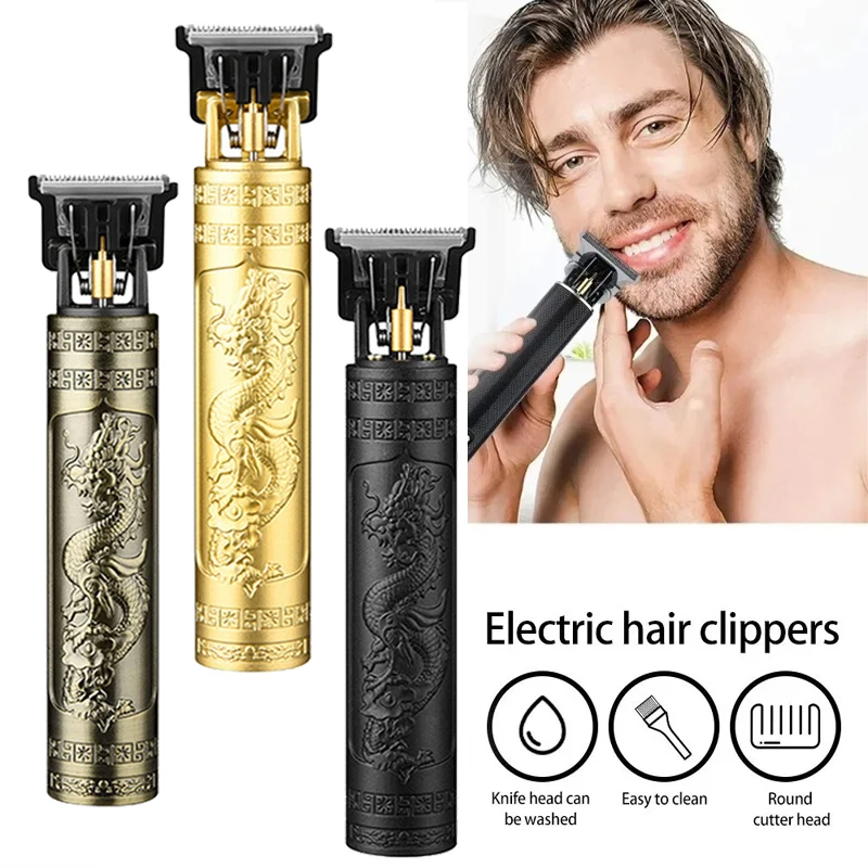 Rechargeable Vintage T9 Hair Clipper Mens Portable USB Shaver Barber Fast Charging Professional Hair Clipper For Male