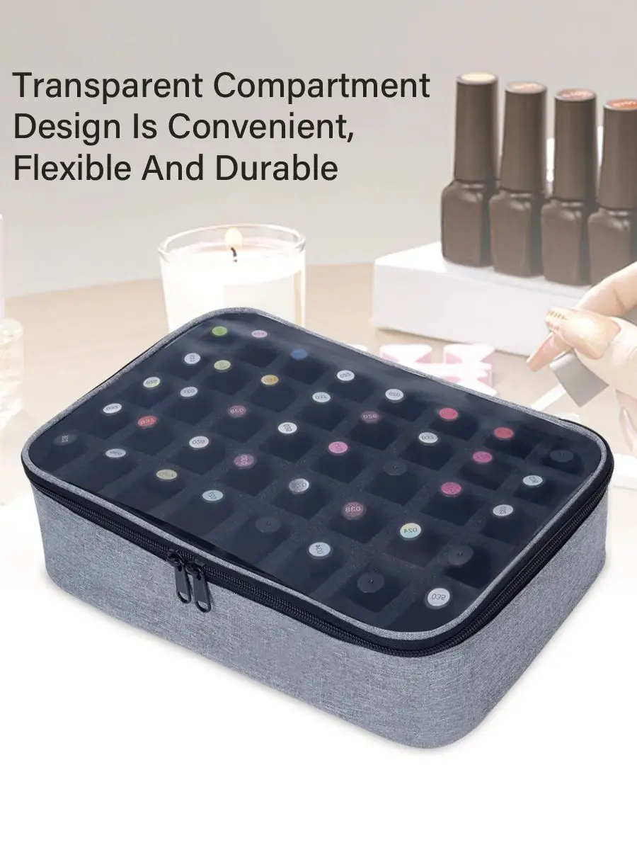 40 bottles nail polish storage bag, multi-color portable hand-held large cosmetic bag, holds up to 40 bottles (15 ml), nail dril