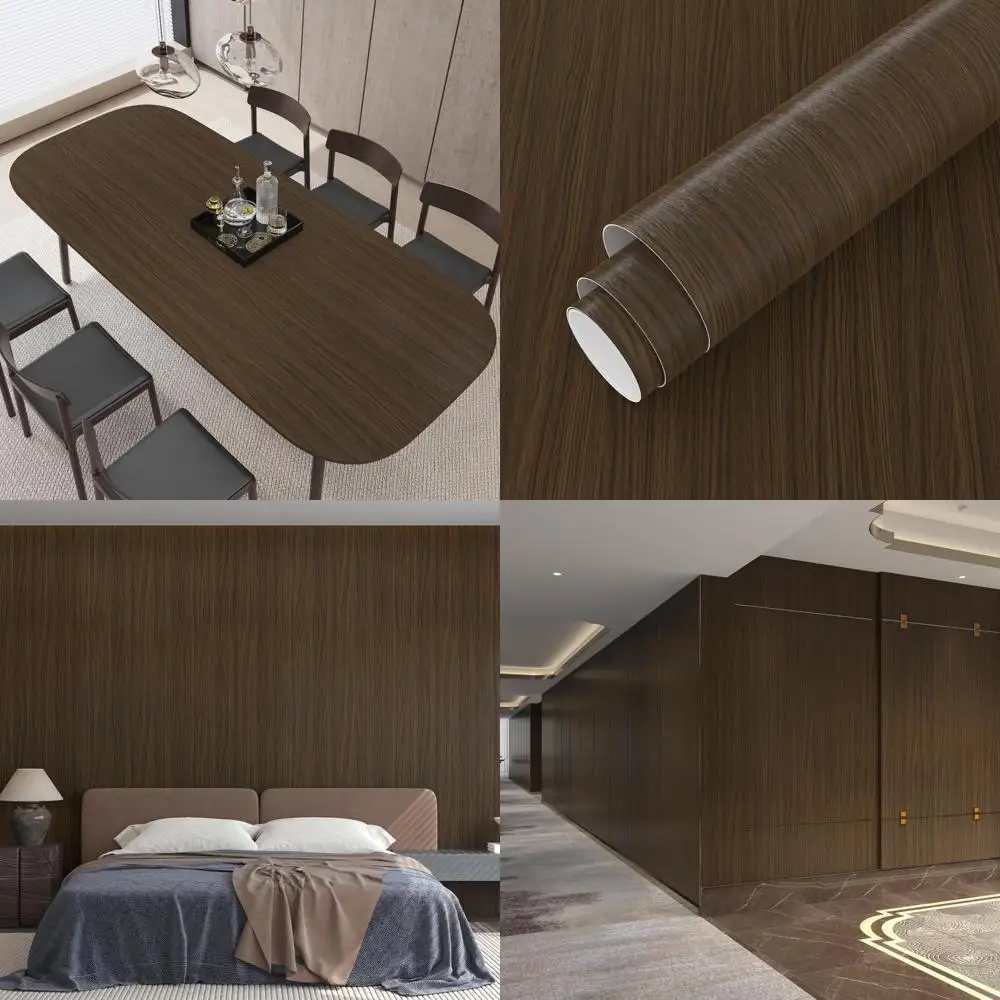 ورق جدران سميك وواسع جدًا من الخشب البني قابل للتقشير واللصق لأسطح الطاولات وأسطح الطاولة