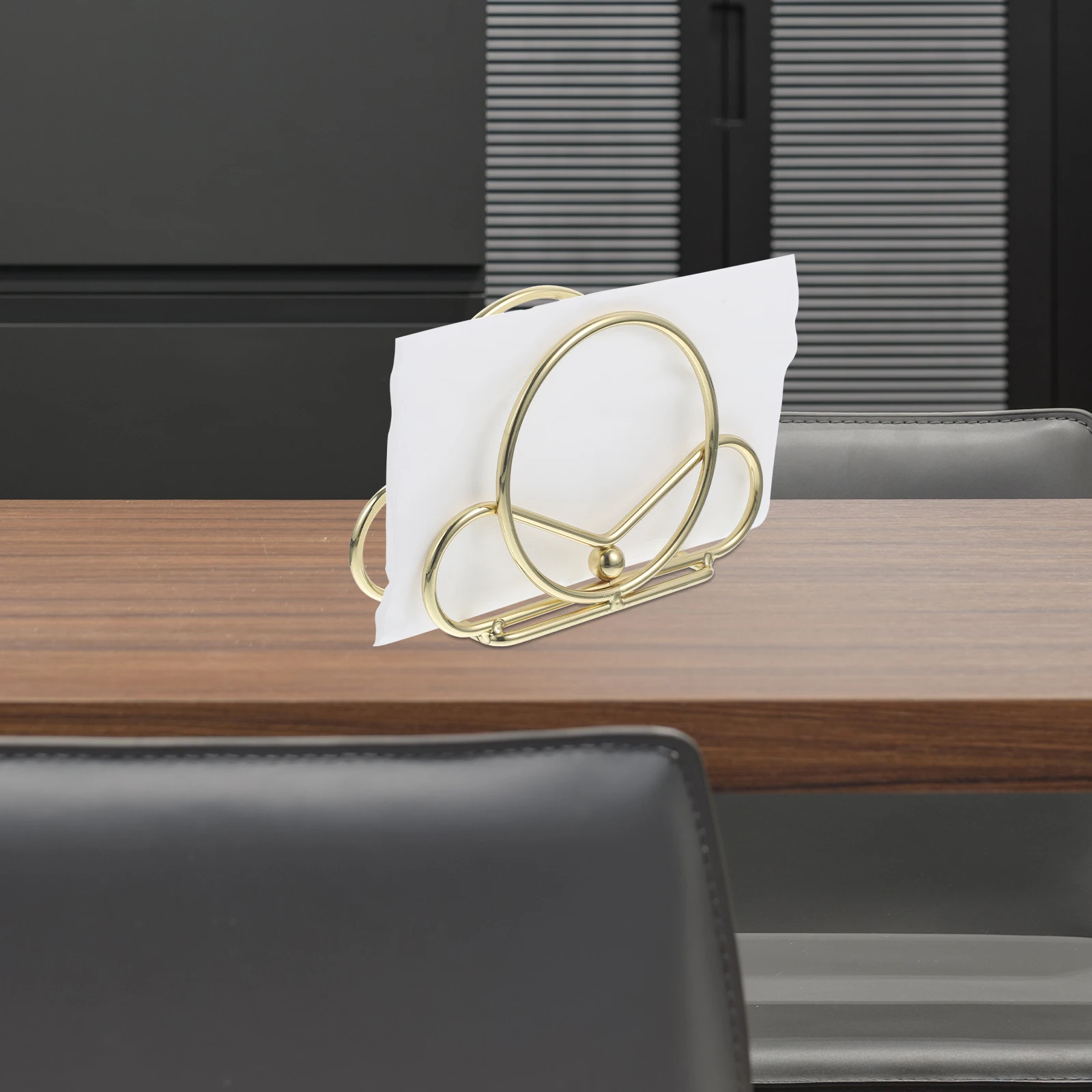 

Stylish Metal Napkin Holder Paper Tissue Stand Vinyl Record Holder Desktop Decorative Organizer For Kitchen Black