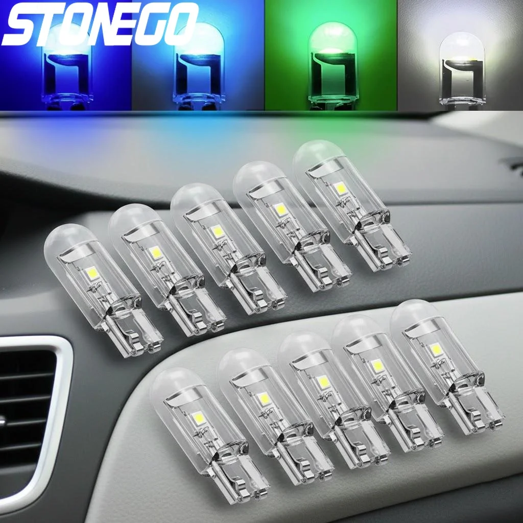 

10PCS COB LED Car Parking Light Side Door Bulb Instrument Auto License Plate Light Clearance Dash Light