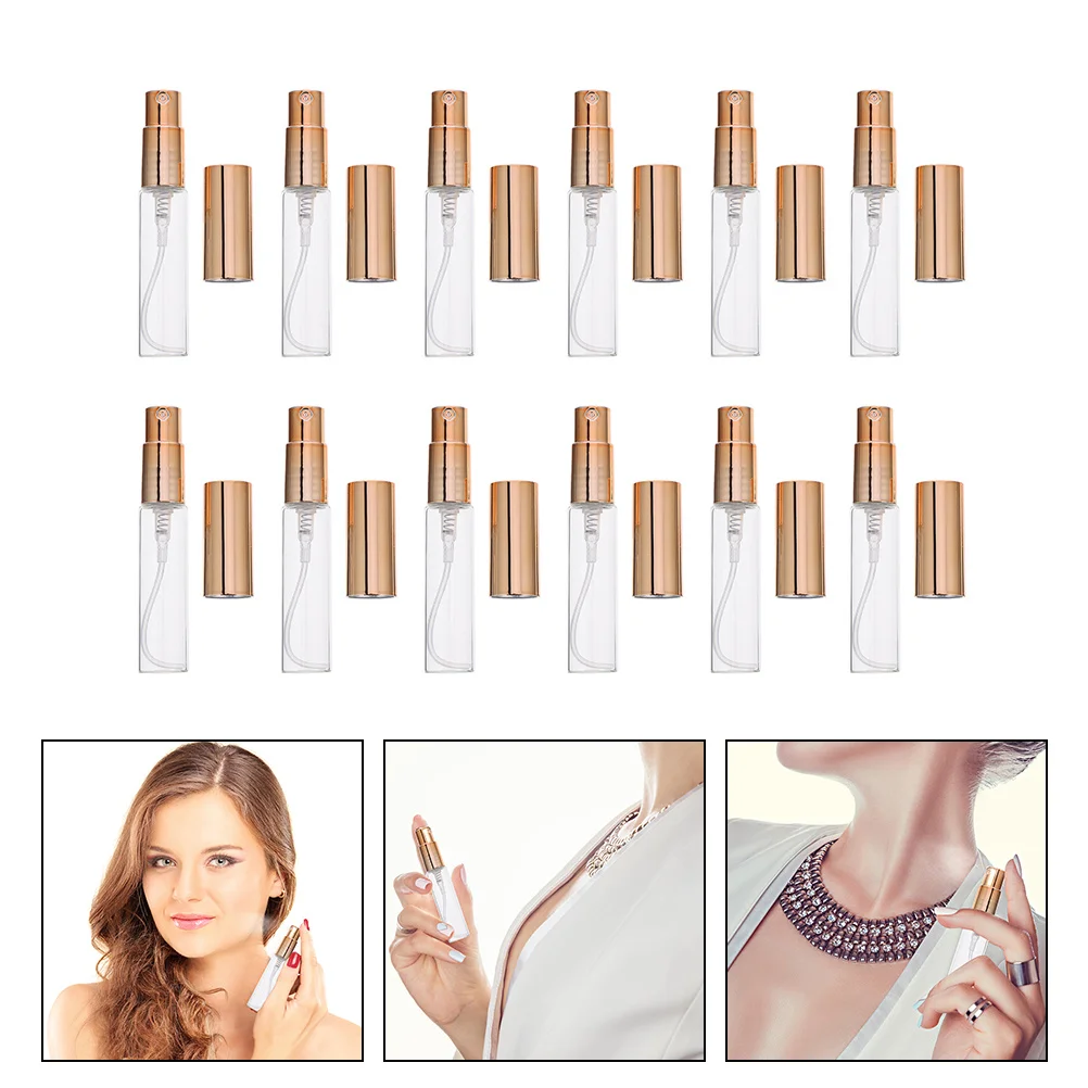 

12Pcs Spray Bottles Refillable Perfume Containers Travel Dispensers Lightweight Portable Empty Glass Bottles for Perfume Storage