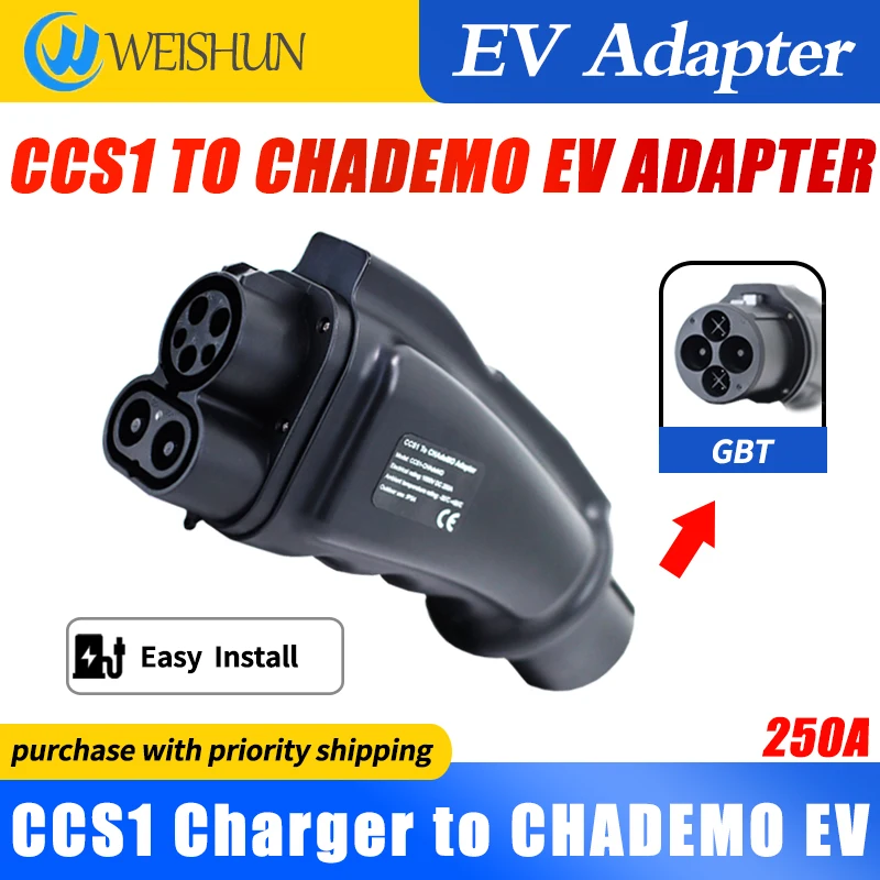 

250A CCS1 to CHAdeMO EV Charger Adapter DC 1000V CCS Combo 1 Station Charging for Japanese Standard Electric Car Connecter
