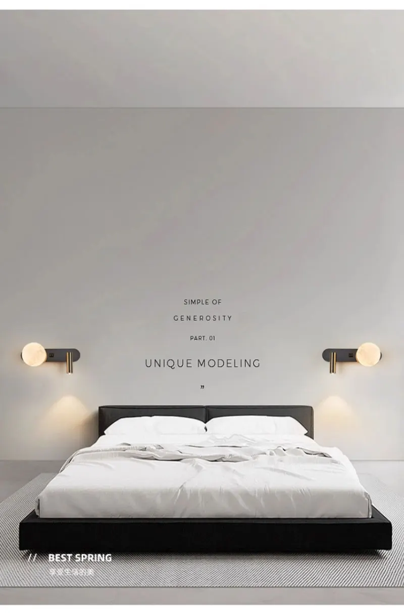Wall Lamp Nordic Modern Black and White Minimalist Living Room Sofa Background Wall Decorative Lamp Light Luxury Bedroom Bedside