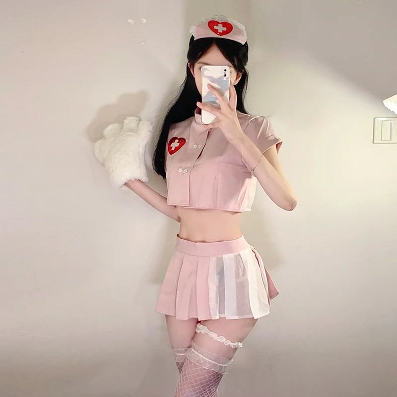 

Сексуальный розовый костюм медсестры на Хэллоуин, косплей, orm Club Par Role Pure Desire Doctor Bro pam Warto Костюм Сменный ансамбль