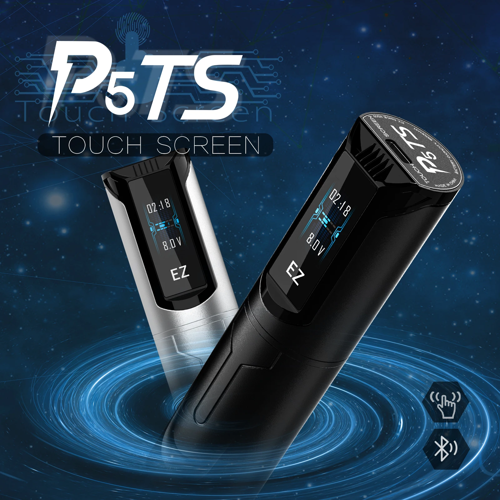 

EZ P5 Tattoo Pen Machine Multi-touch Wireless Bluetooth Footswitch 1800mAh Battery External Rotor Motor