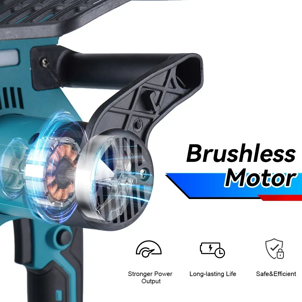 Yofidra 12'' 2000W Brushless Electric Saw Cordless Woodworking Garden Cutting Logging Machine Power Tools For Makita 18V Battery