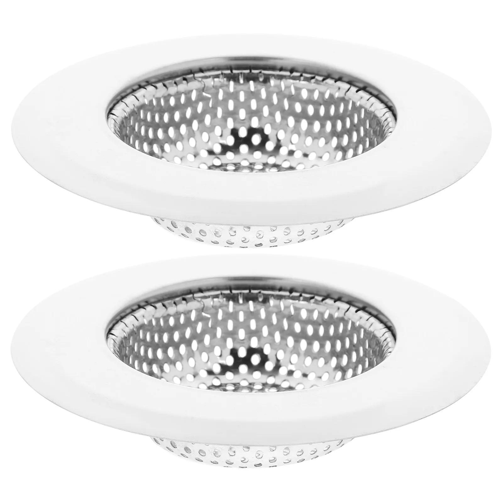 

2Pcs Stainless Steel Sink Filter Drain Hair Catcher Bathroom Kitchen Sewer Filter Mesh Reusable Hair Strainer Tub Shower Drain
