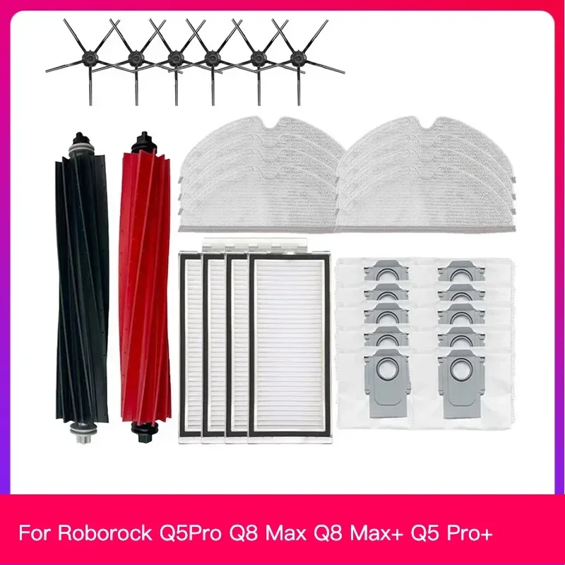 HOT For Roborock Q5Pro Q8 Max Q8 Max+ Q5 Pro+ vacuum cleaner Accessories Main Brush Hepa Filter Mop Dust Bag  Accessories