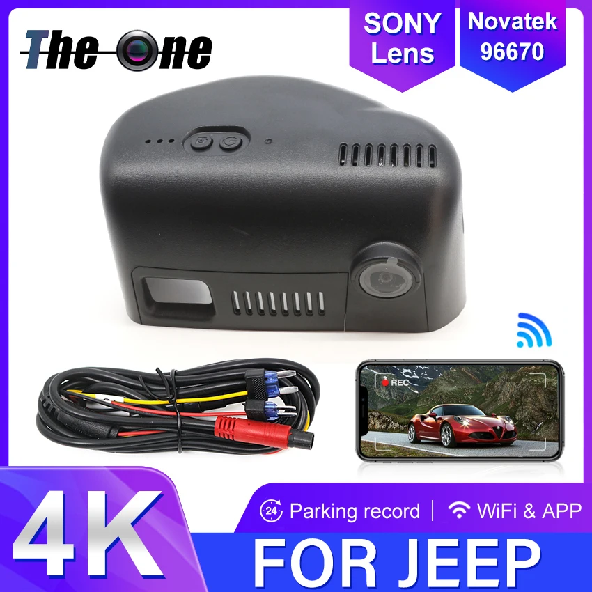 WiFi Car DVR 4K Dash Cam HD 2160P Video Recorder 24-Hour Parking Monitoring For Jeep Grand Cherokee WK2 2014 2015 2016 2017 2018