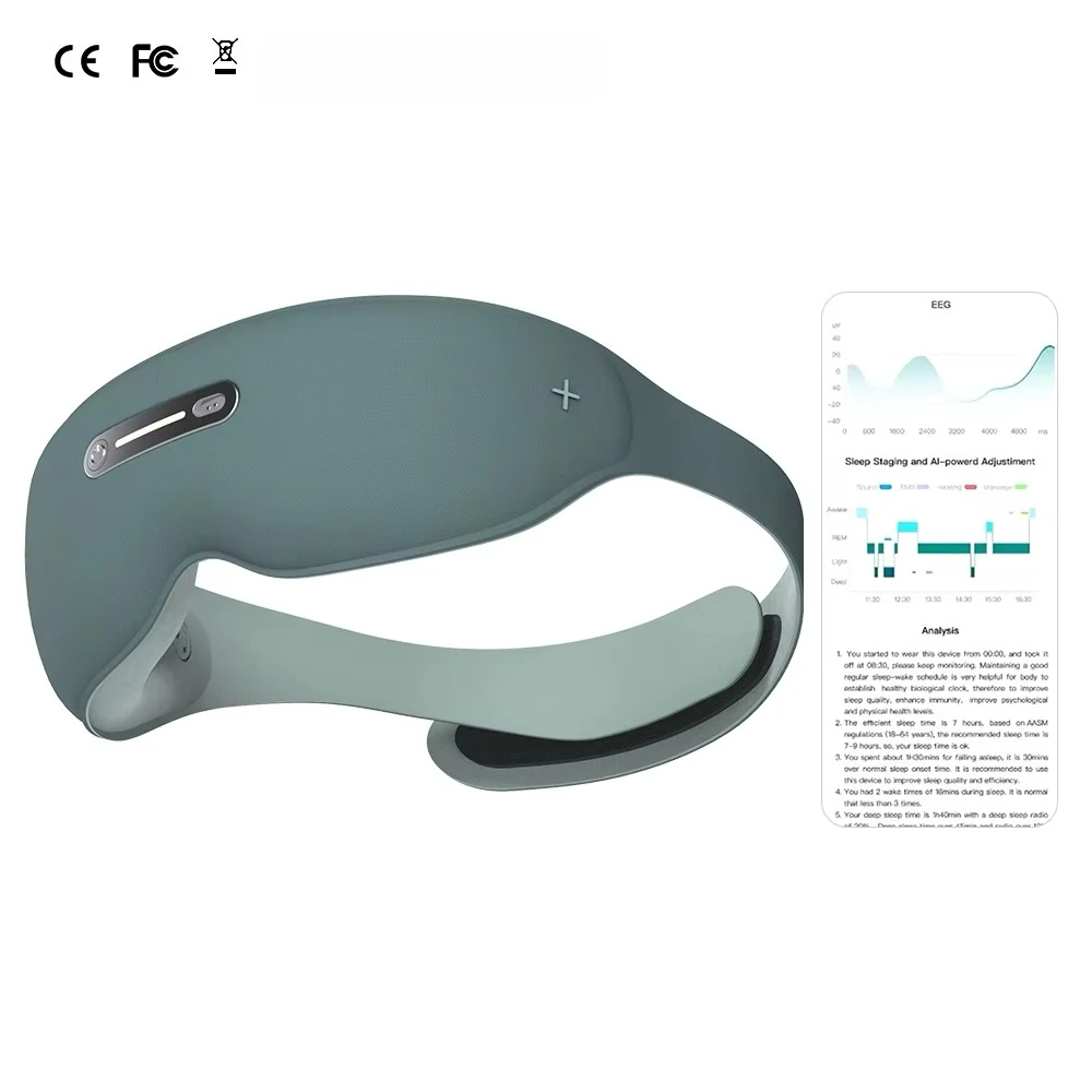 

CE FCC RoHS Bluetooth WiFi USB Charging Home Office Hotel Heat Therapy AI Smart Sleep Mask