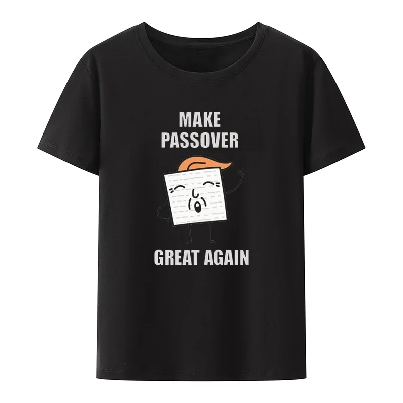 Make Passover Great Again Loose Graphic Print Top Tee Funny T-shirts Cool Vintage Unique Clothes Y2k Tops Retro Goth Pair