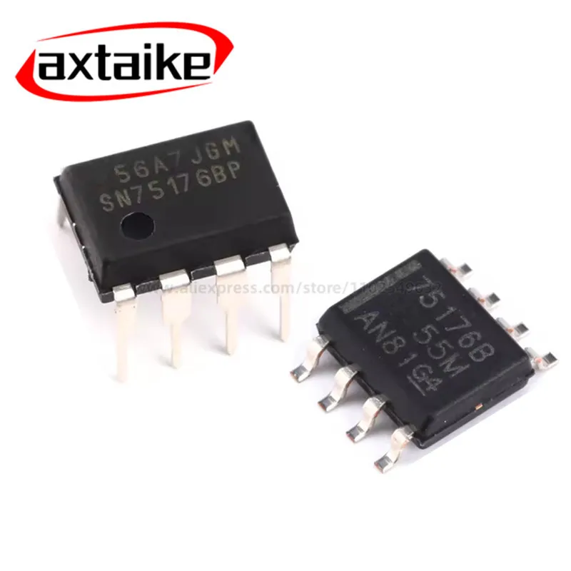 

10PCS SN75176BP DIP-8 SN75176BDR 75176B SOIC-8 RS422/RS485 SN75176 75176 SOP SMD DIP Transceiver Driver Receiver IC