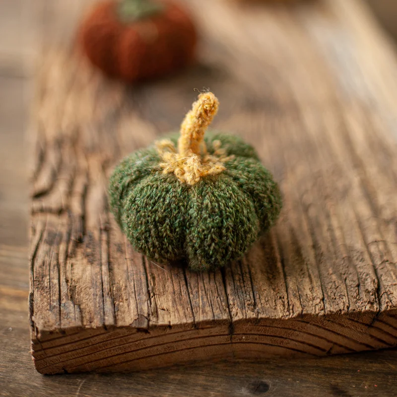 Newborn Photography Props Wool Stick Needle Handmade Retro Solid Color Small Pumpkin Ornament Photography Photo Decoration Props