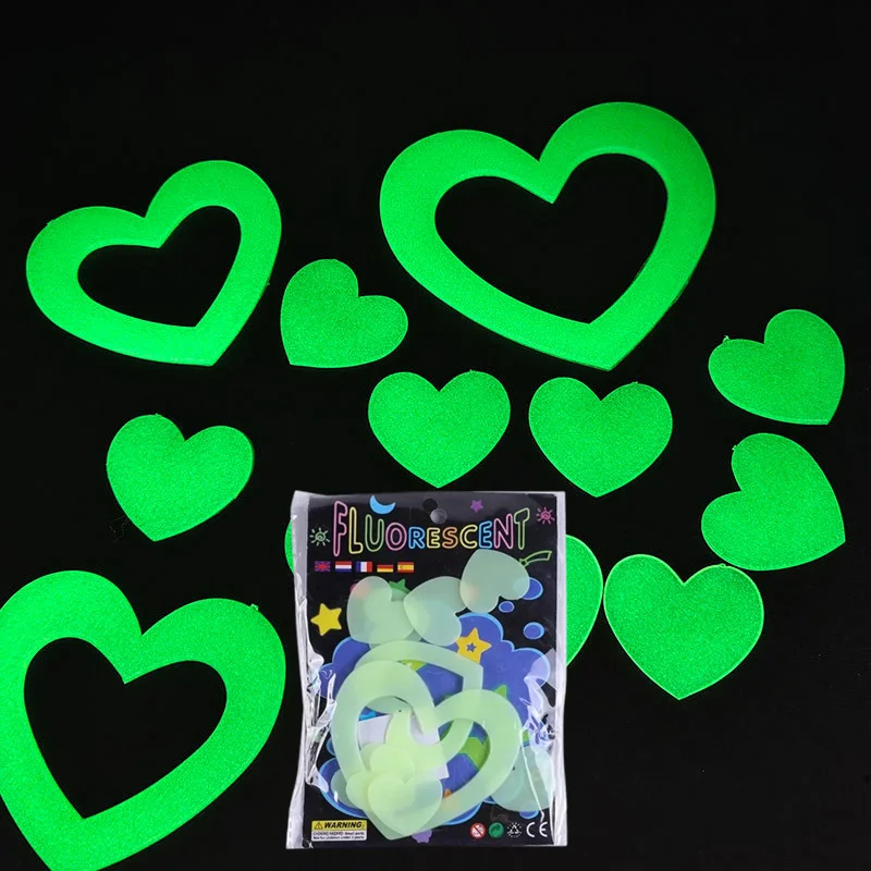 3D Glow in The Dark Dinosaur Heart Wall Stickers Kids Room home Decor DIY Night Light Decals Fluorescent Stickers