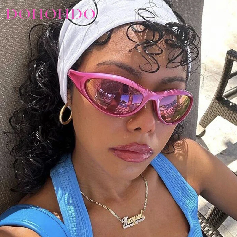 

DOHOHDO Summer Spicy Girl Outdoor Sunshade Sunglasses Fashion New Punk Women Y2K Sun Glasses Men's Sports Cycling Eyewear UV400