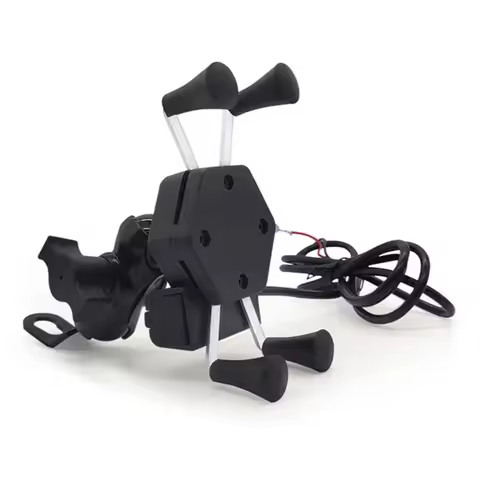 Bicycle Phone Holder for Motorcycle Universal Mobile Cellphone Holder Bike Handlebar Clip GPS Stand with USB Charger Bracket