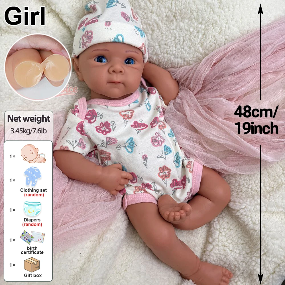 48 cm siliconen reborn babymeisje Bettie full body zachte wasbare pop realistische gewogen pasgeboren pop voor verzamelaar kerstcadeau