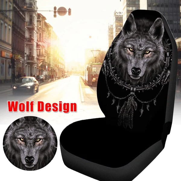 1Pcs Car Universal 3D Wolf Printed Car Seat Cover Seat Cushion Protector Cover for Car SUV