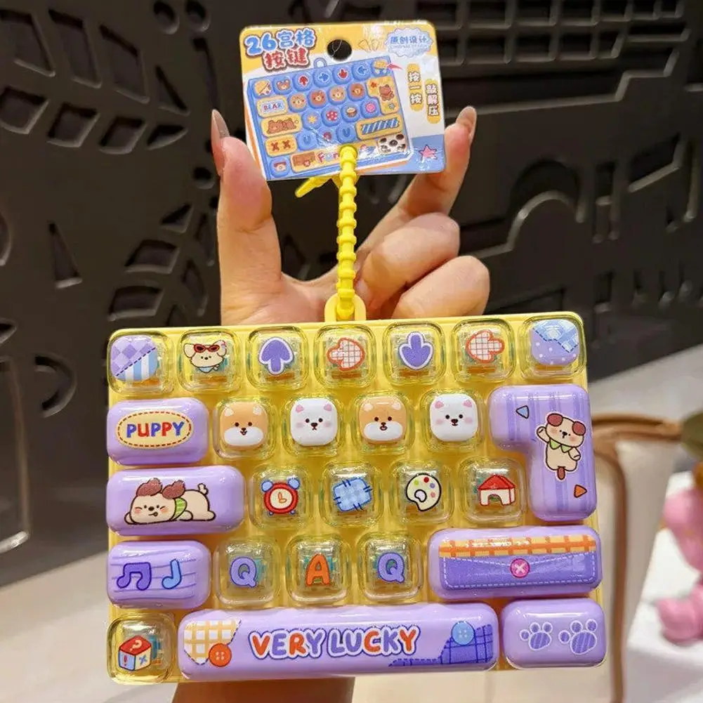 New Popular Cute Stress Relieving Toy 26 Button Press Toy Durable Bag Decoration Family Party Gift