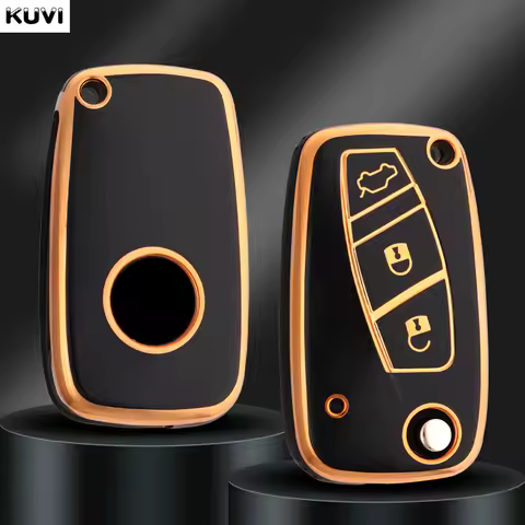 Kuvi TPU Car Flip Key Case Cover For FIAT 500 Panda Idea Stilo Ducato Punto Bravo Grande Minibus Doblo Protected Fob Accessories