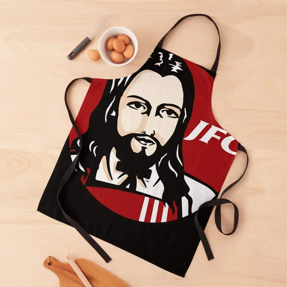 

JFC Jesus Fried Chicken Apron For Cosmetologist Kitchens Men with pockets Apron