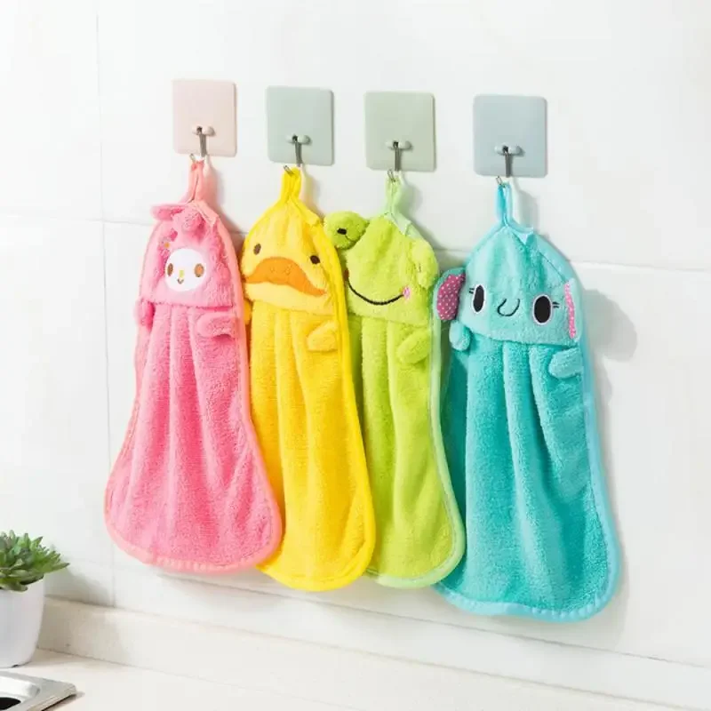 Baby Nursery Hand Towel Bath Towels Toddler Soft Plush Cartoon Animal Wipe Hanging Bathing Towel For Children kitchen Towel