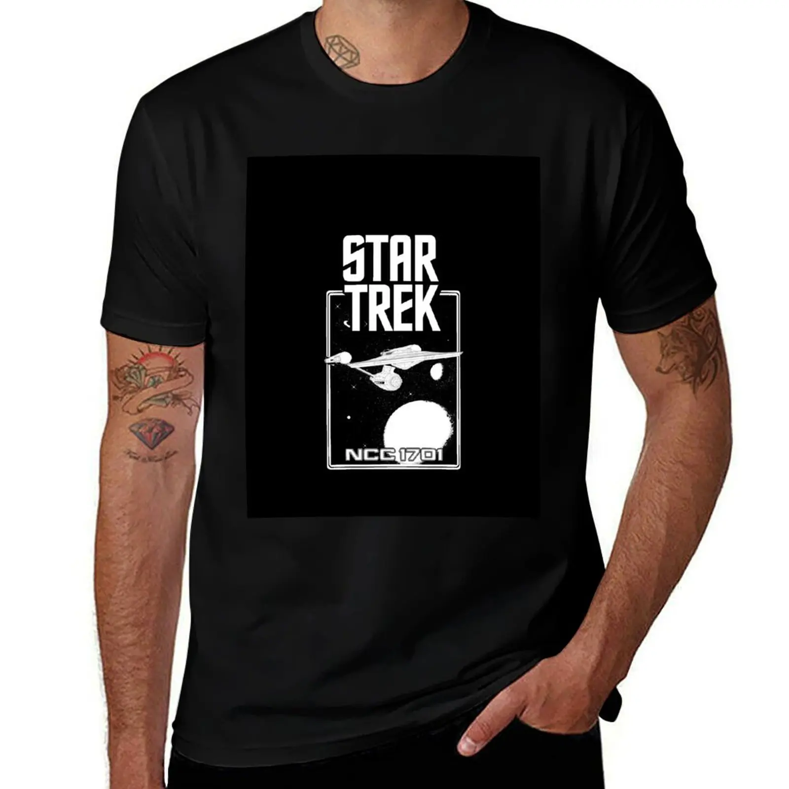 

Enterprise NCC 1701 Black and White T-Shirt t shirts cotton 100% man t shirts cotton cotton t shirt man T-Shirt