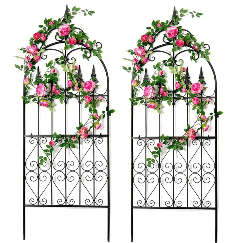 

European retro wrought iron vine climbing frame, small vine plant climbing frame, iron wire lattice courtyard decorative iron wi