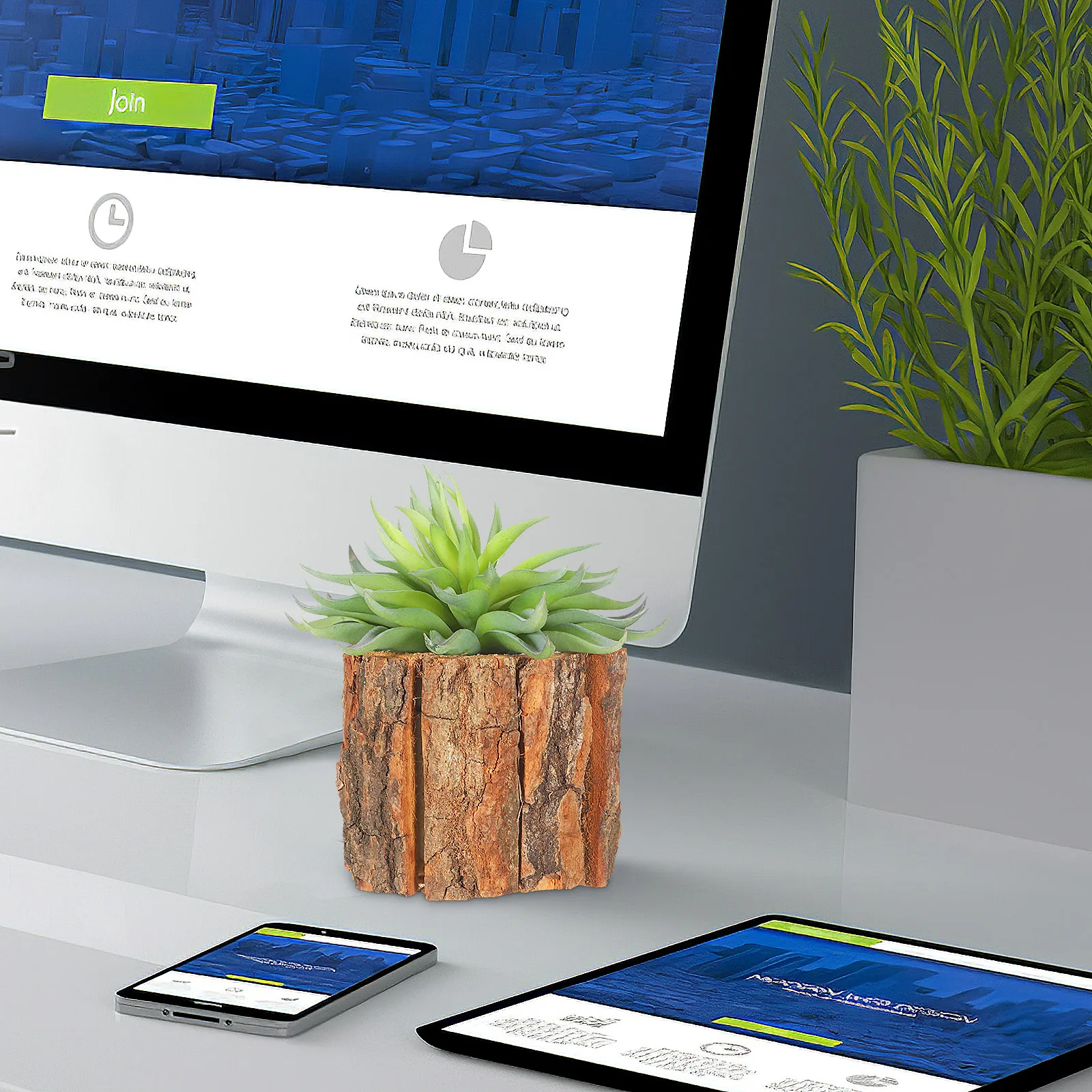 

3Pcs Wood Bark Flower Pots Natural Grain Long-Lasting Home Decor Wood Bark Flower Pot Log Plant Container Natural Flowerpot