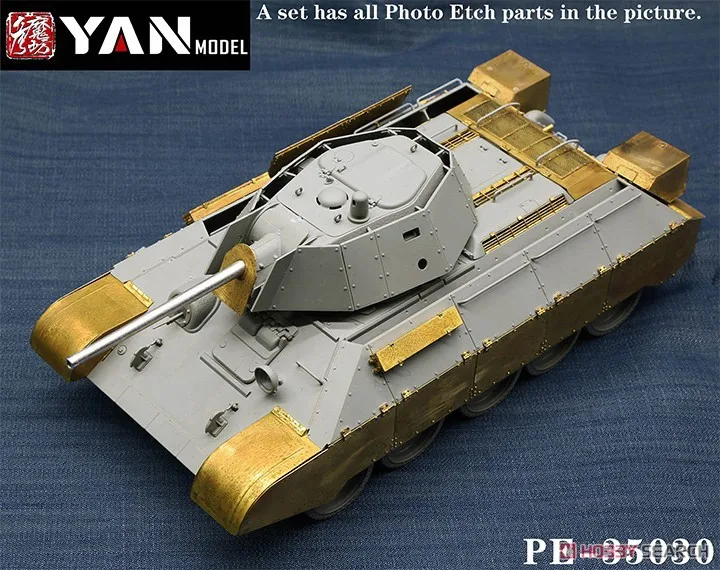 يان نموذج أجزاء محفورا الصور ، واثنين في واحد ، PE-35030 ، 1/35 مقياس ، T34-76 ، نموذج الحدود BT-009