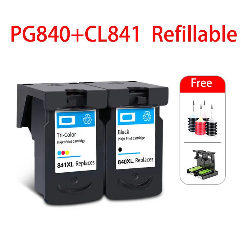 Compatible Refillable Ink Cartridge For Canon 840 841 PG840 CL841 Pixma MG2180 MG3180 MG3580 MG3680 MG4180 MG4280 Printer