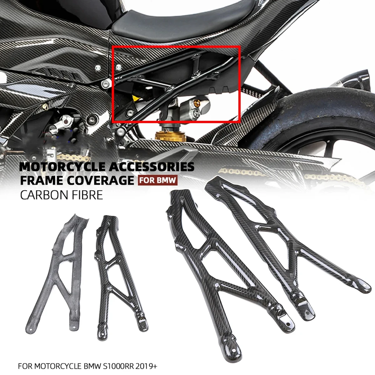 100% 3K Carbon Fiber Motorcycle Frame Covers Fairing Kits For BMW S1000R M1000R S1000RR M1000RR 2019 2020 2021 2022 2023 2024