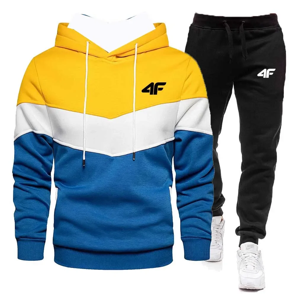Nuevos estilos para otoño e invierno: chaqueta deportiva con capucha de moda para hombre para actividades deportivas. Cómodo y casual de dos piezas.