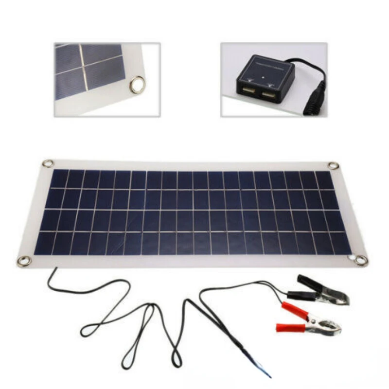 Carregador Solar Fotovoltaico para Carregamento, Portátil, Fino e Leve, Flexível, 10W com Controlador