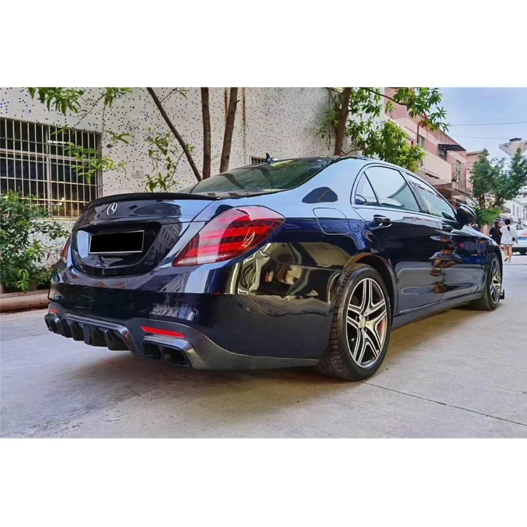 BUBS Style Carbon Fiber Rear Lip with LED Light Accessories  Body Kit for S63 W222.2