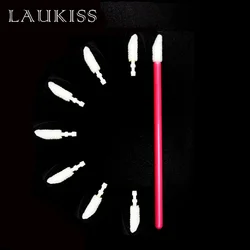 100/200pcs Lip Brush Applicator Disposable Head Replacement Makeup Brush Head Cosmetic Lip Gloss Tool Cotton Head for Lipstick