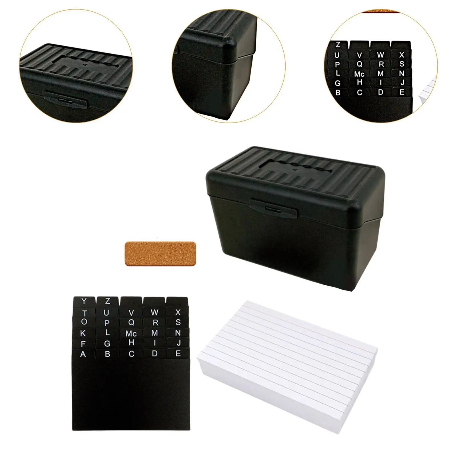 Boîte de rangement polyvalente pour cartes d'index, porte-cartes de visite, cartes lignées avec ders de synchronisation, boîte de recette, évaluation, 3 po x 5 po