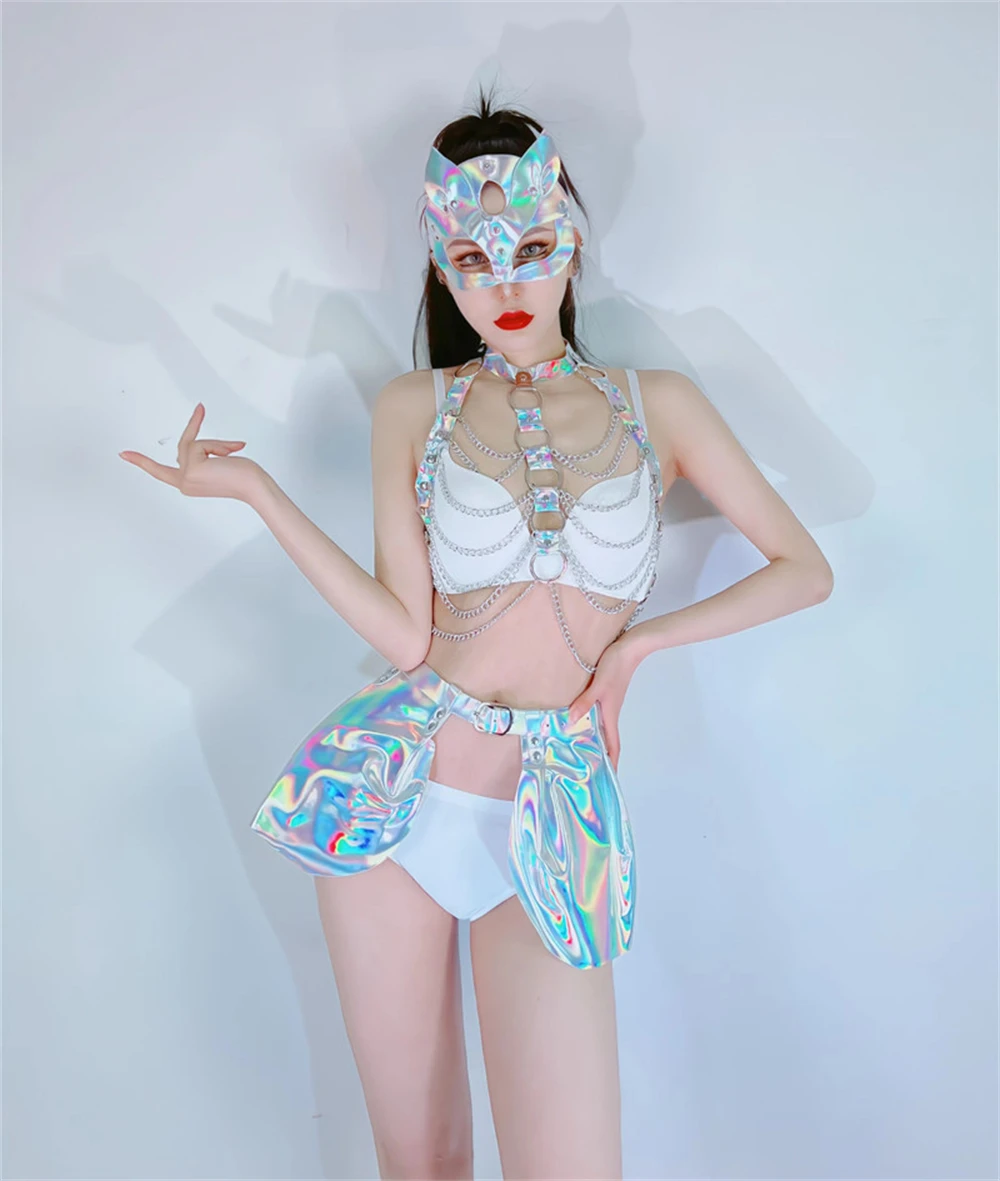 New DS Performance Dress New Sexy Gogo Leading Dance Dress Laser Set Atmosphere Tour Stage Dress Set