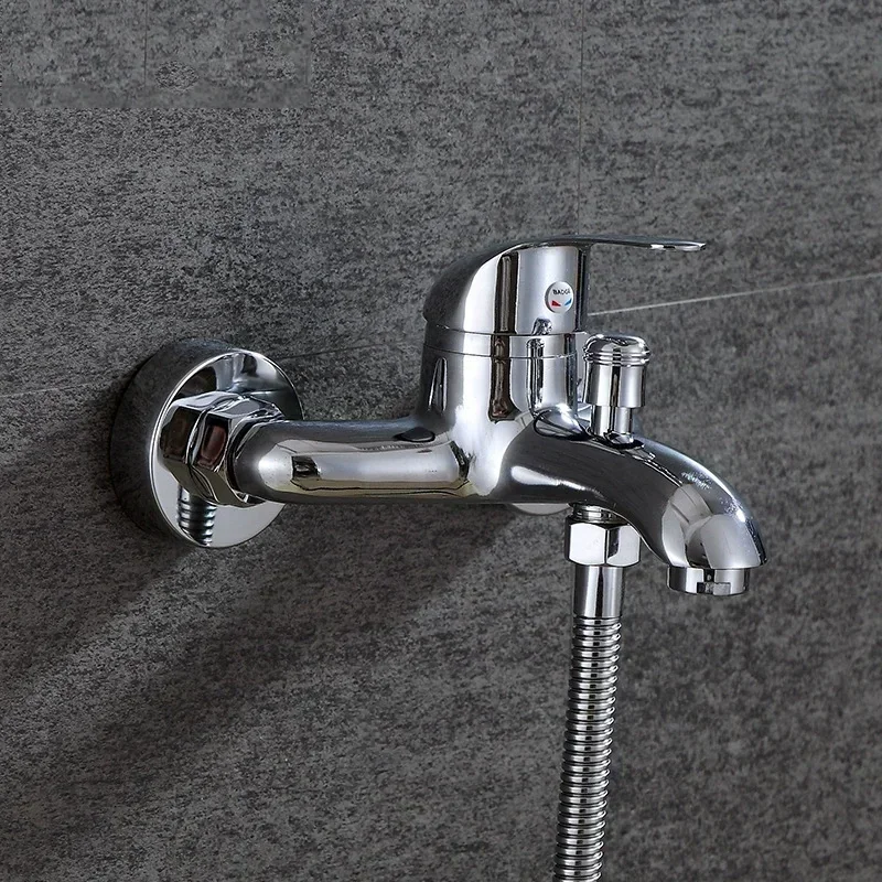 Shower Faucet Bathroom Wall Mounted Hot and Cold Water Tap Multifunctional Single Handle Bathtub Faucet Shower Accessories