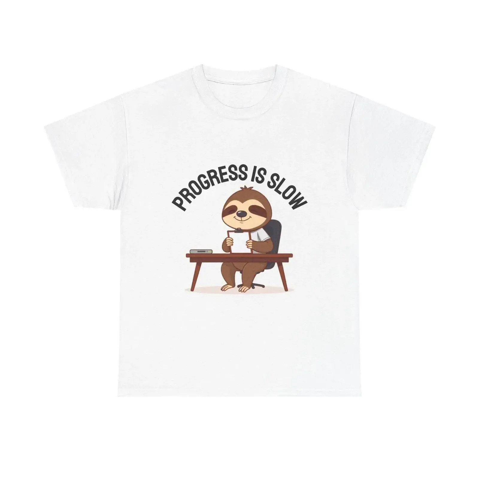 Progress Is Slow Sloth T Shirt Funny Office Work Humor  vintage Washed Comfortable fashion streetwear Stylish graphic Stretched