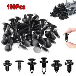 190Pcs 6 Size Universal Auto Fastener Push Pin Rivet Trim Clips Vehicle Car Door Panel Fender Liner for Honda Civic Ford Focus